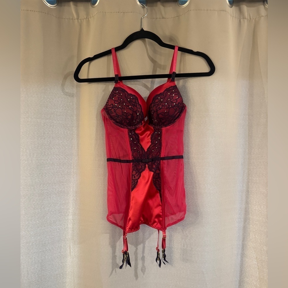 Adore Me NWT Red Lace Bustier
